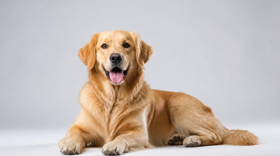 Golden retriever professionnel sur fond blanc - Comparatif assurance chien