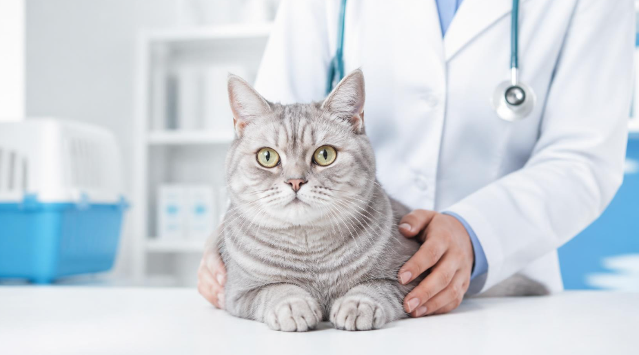 Chat British Shorthair en bonne santé chez le vétérinaire - Prix assurance chat 2026