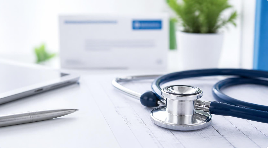 Stéthoscope médical professionnel sur bureau moderne - Top 5 mutuelles santé 2026